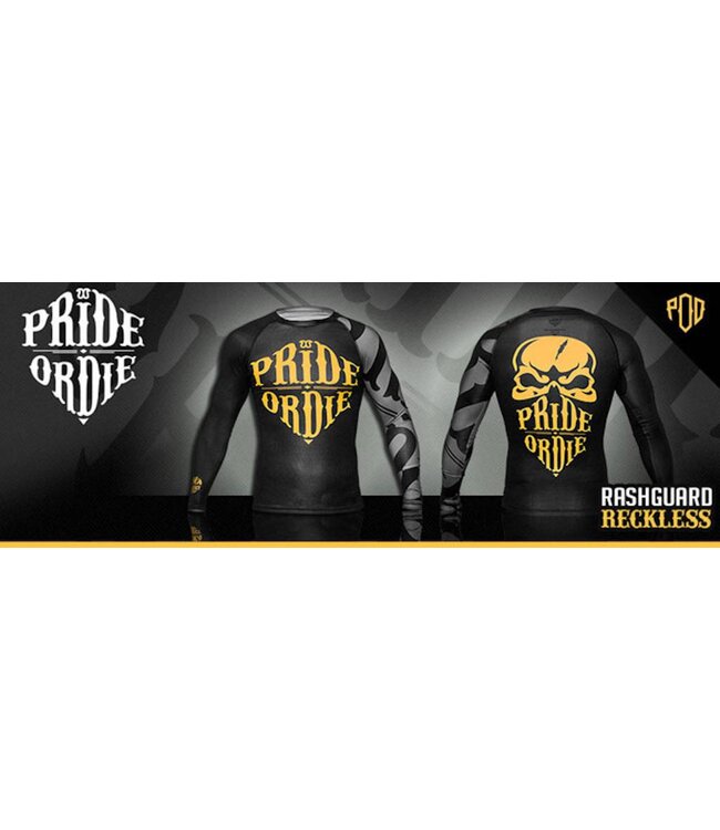 Pride or Die PoD Rash Guard L / S PRiDEorDiE RECKLESS Zwart Grijs