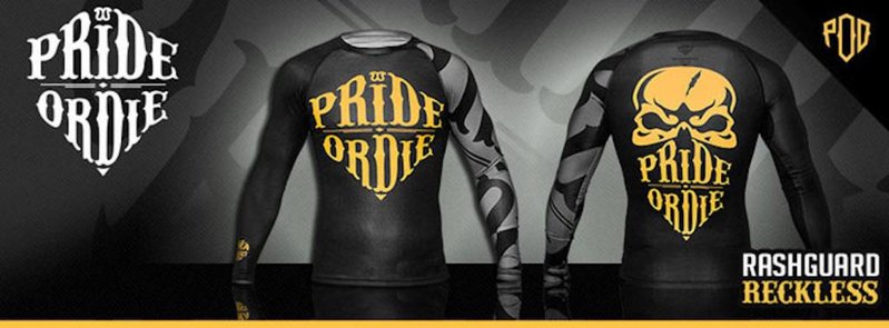 Pride or Die PoD Rash Guard L / S PRiDEorDiE RECKLESS Zwart Grijs