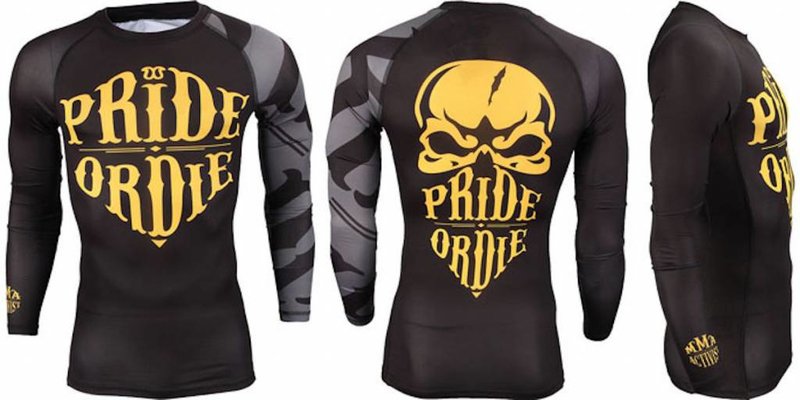 Pride or Die PoD Rash Guard L/S PRiDEORDIE RECKLESS Schwarz Grau