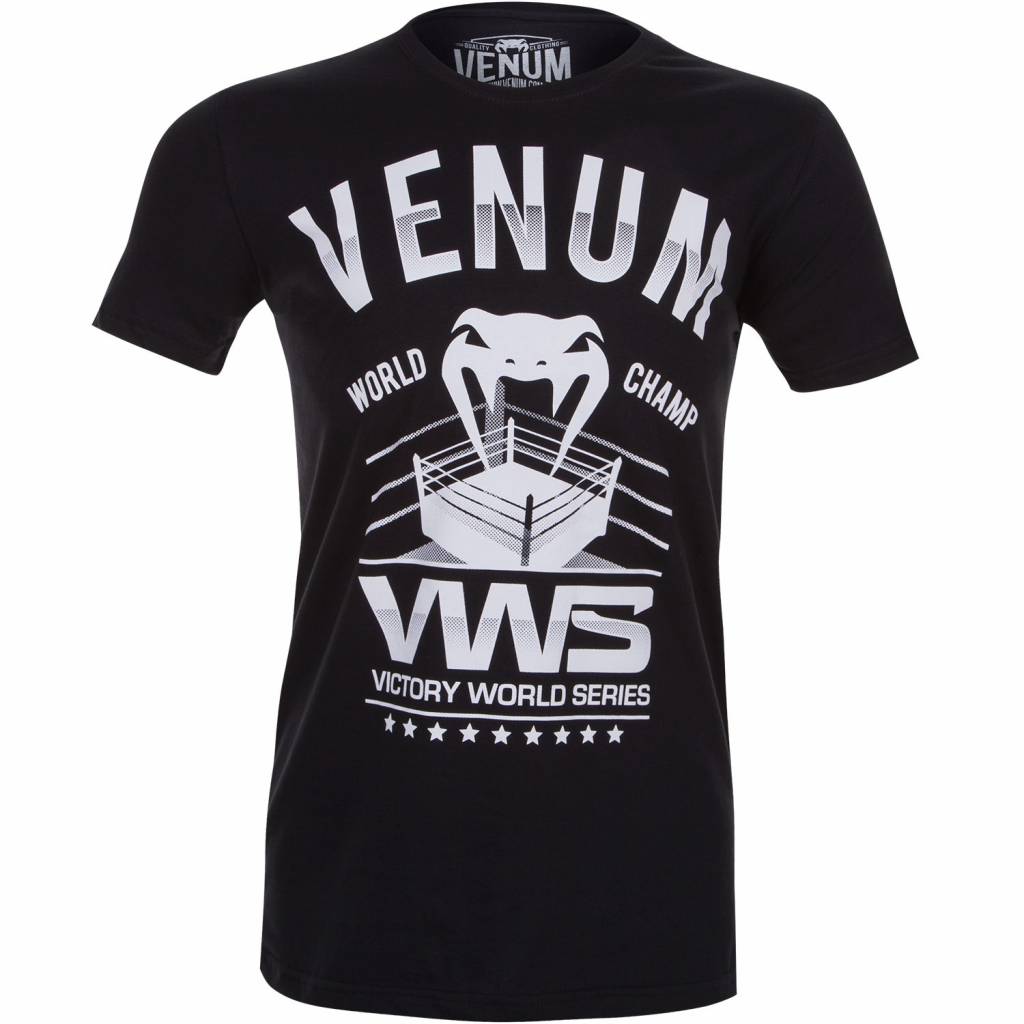 Venum Victory World Series T Shirt Black VWS - FIGHTWEAR SHOP EUROPE, image size:1024x1024