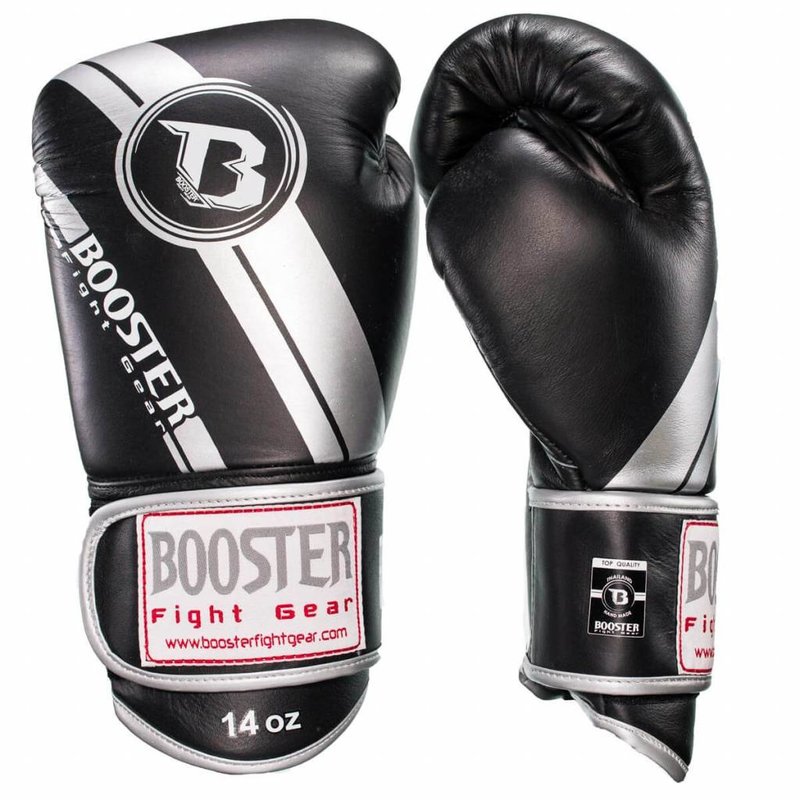 Booster Booster Pro Range Boxing Gloves BGL 1 V3 Black Silver Foil