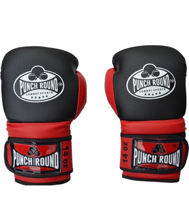 PunchR™  Punch Round Boxhandschuhe Combat Sport Carbon Kinder Schwarz Rot