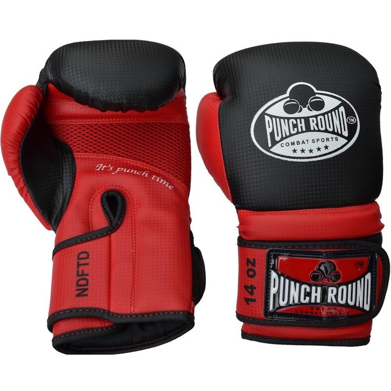 PunchR™  Punch Round Bokshandschoenen Combat Sport Carbon Zwart Rood