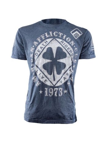 Affliction Clothing Affliction Lucky Shot Crew Neck T Shirt Blue