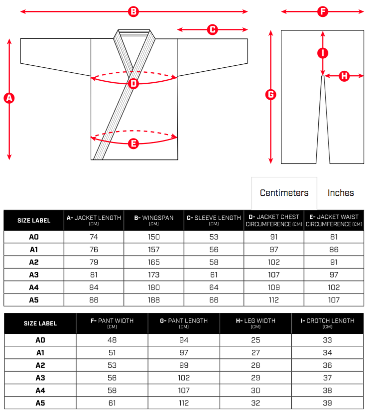 Hayabusa Rash Guard Size Chart