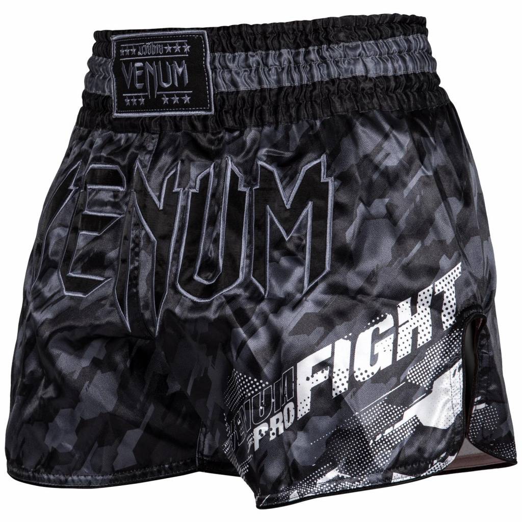 Venum Thaiboxing Shorts Tecmo Dark Grey | Muay Thai Shop Online - FIGHTWEAR  SHOP EUROPE