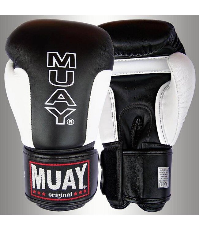 MUAY® MUAY® Premium Boxhandschuhe aus Leder Schwarz Weiß
