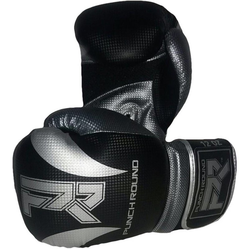 PunchR™  Punch Round SLAM Boxing Gloves Dull Carbon Black Silver