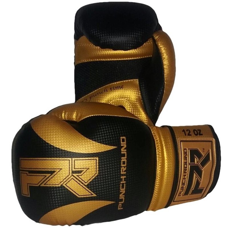 PunchR™  Punch Round Bokshandschoenen SLAM Mat Carbon Zwart Goud