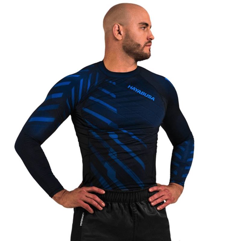 Hayabusa Hayabusa Odor Resist Rash Guard L/S Blue MMA Shop