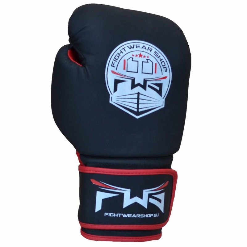 Fightwear Shop FWS Boxhandschuhe Dull MF Kunstleder Schwarz Rot