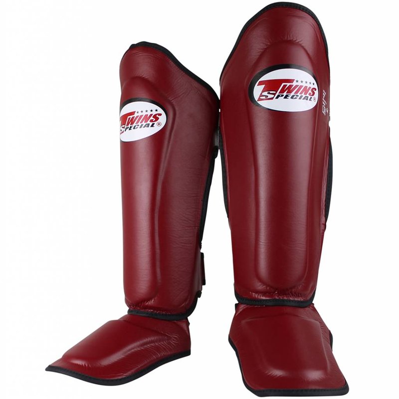 Twins Special Twins Kickboxing Shinguards SGL 7 Wine Red Muay Thai Gear
