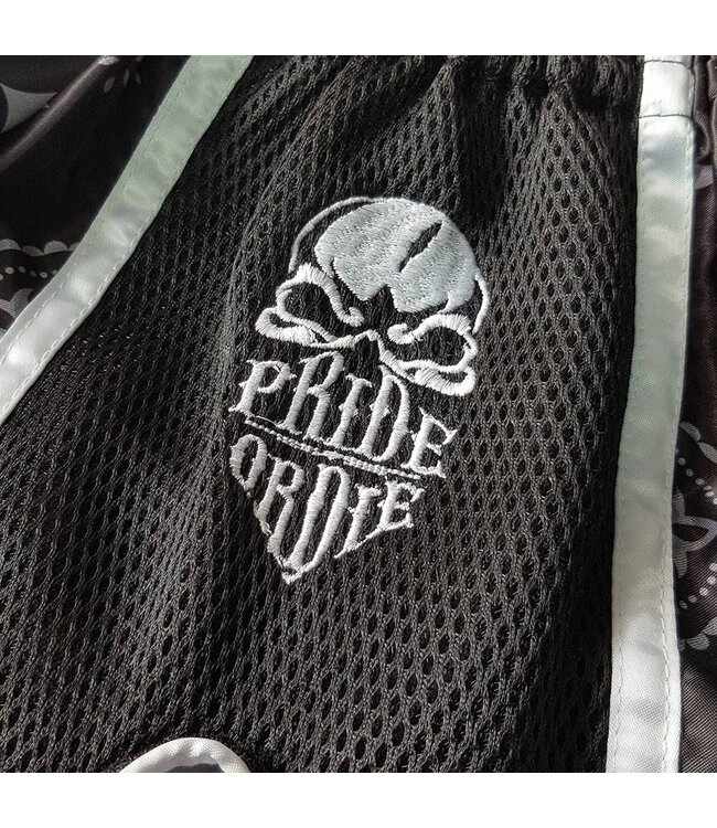 Pride or Die Muay Thai Shorts RISE Black White