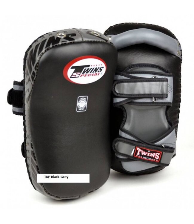 Twins Curved Arm Pads Kick Pads TKP 7 Leder Zwart Grijs
