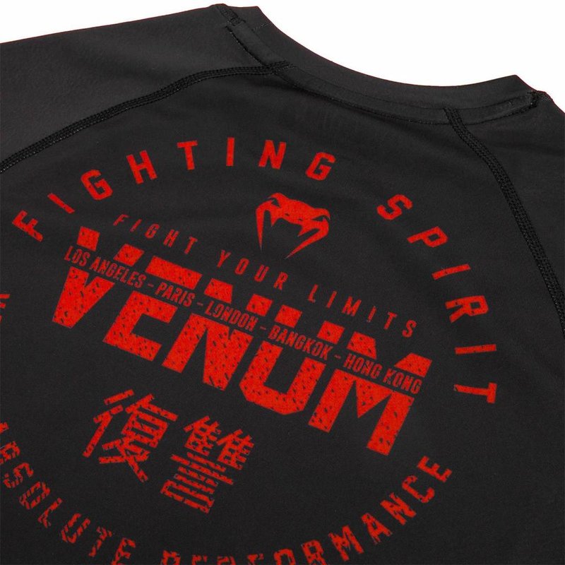 Venum Venum SIGNATURE Rashguard K/A Schwarz Rot