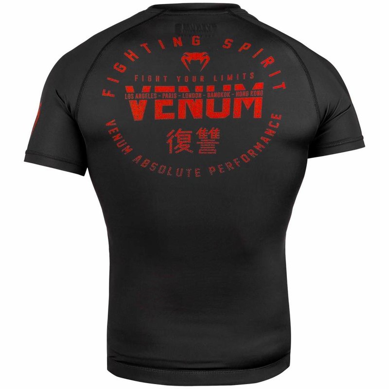 Venum Venum SIGNATURE Rashguard S/S Zwart Rood