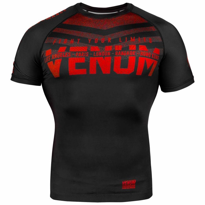 Venum Venum SIGNATURE Rashguard S/S Zwart Rood