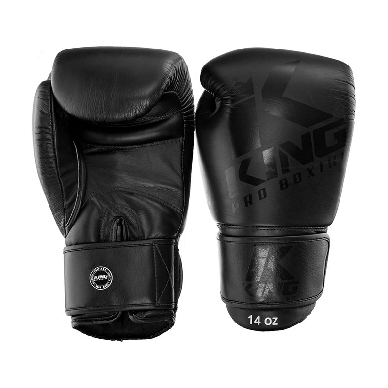 King Pro Boxing King Pro Boxing Black on Black Boxing Gloves KPB/BG 8 Leather