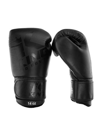 King Pro Boxing King Pro Boxing Black on Black Boxing Gloves KPB/BG 8 Leather