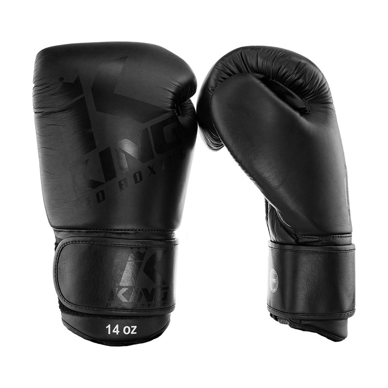 King Pro Boxing King Pro Boxing Black on Black Boxing Gloves KPB/BG 8 Leather