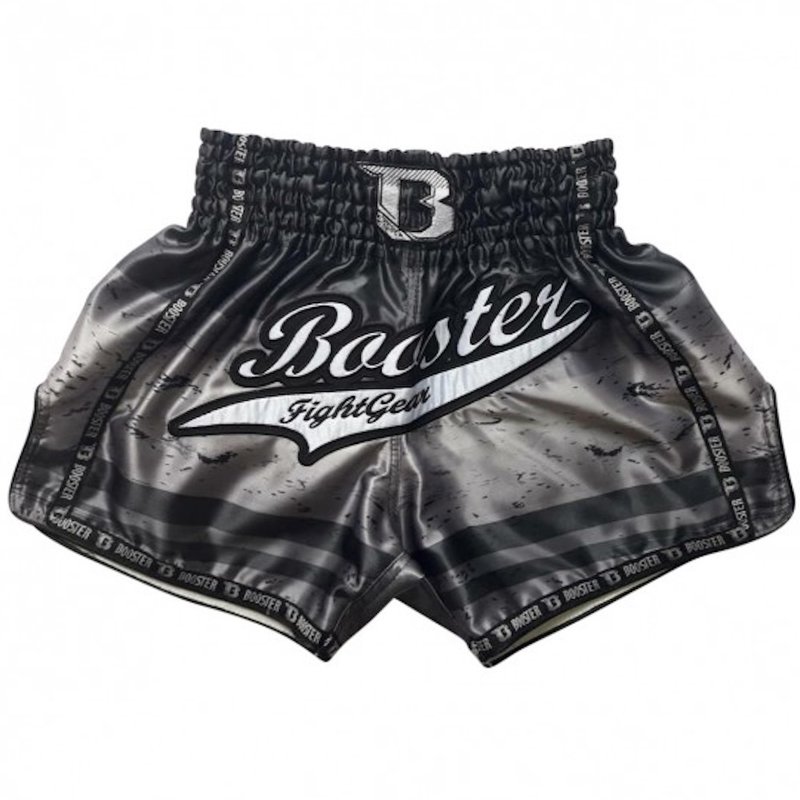 Booster Booster Kickboks Broekje Muay Thai Short TBT PRO Chaos 4 Zwart Zilver