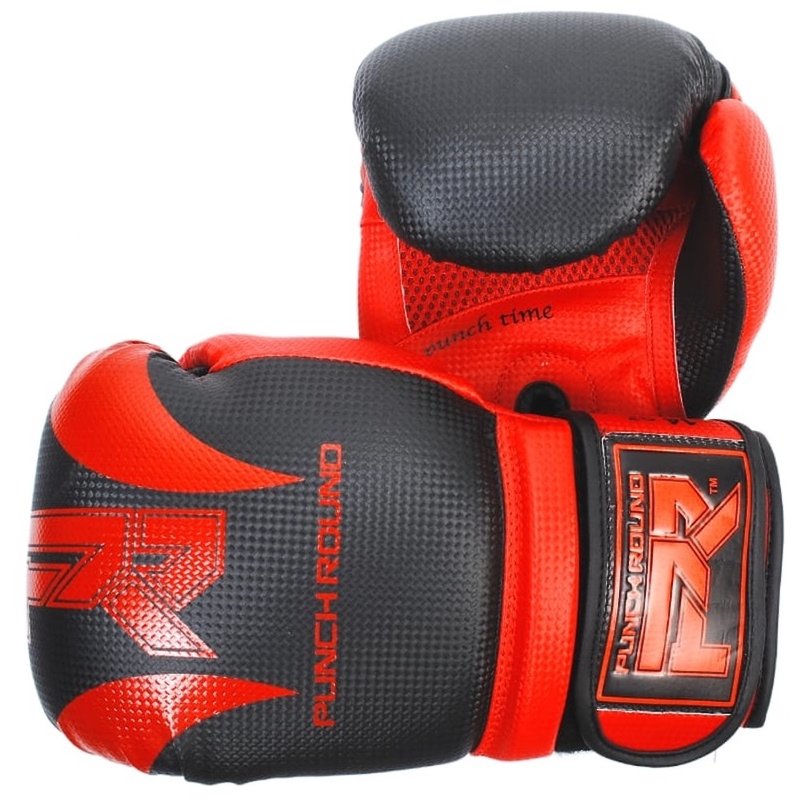 PunchR™  Punch Round Bokshandschoenen SLAM Mat Carbon Zwart Rood