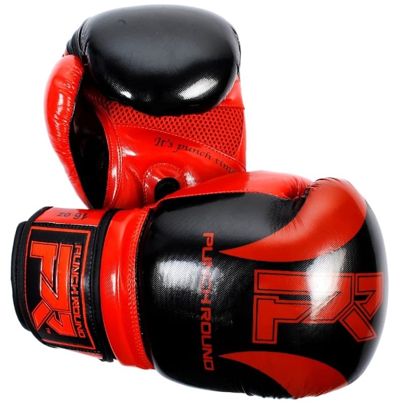 PunchR™  Punch Round SLAM Boxhandschuhe Pin Dott Schwarz Rot