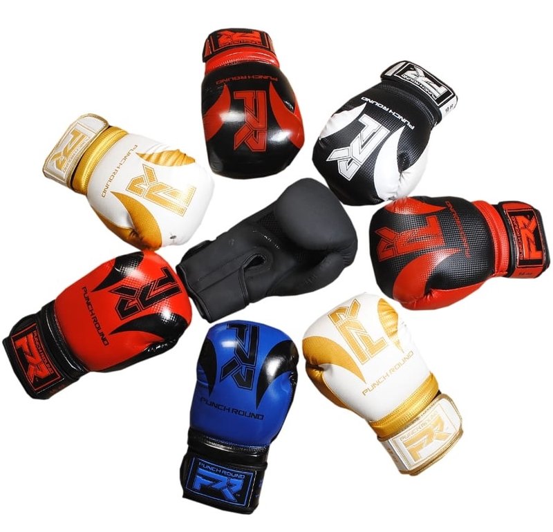 PunchR™  Punch Round SLAM Boxing Gloves Dull Carbon Black White