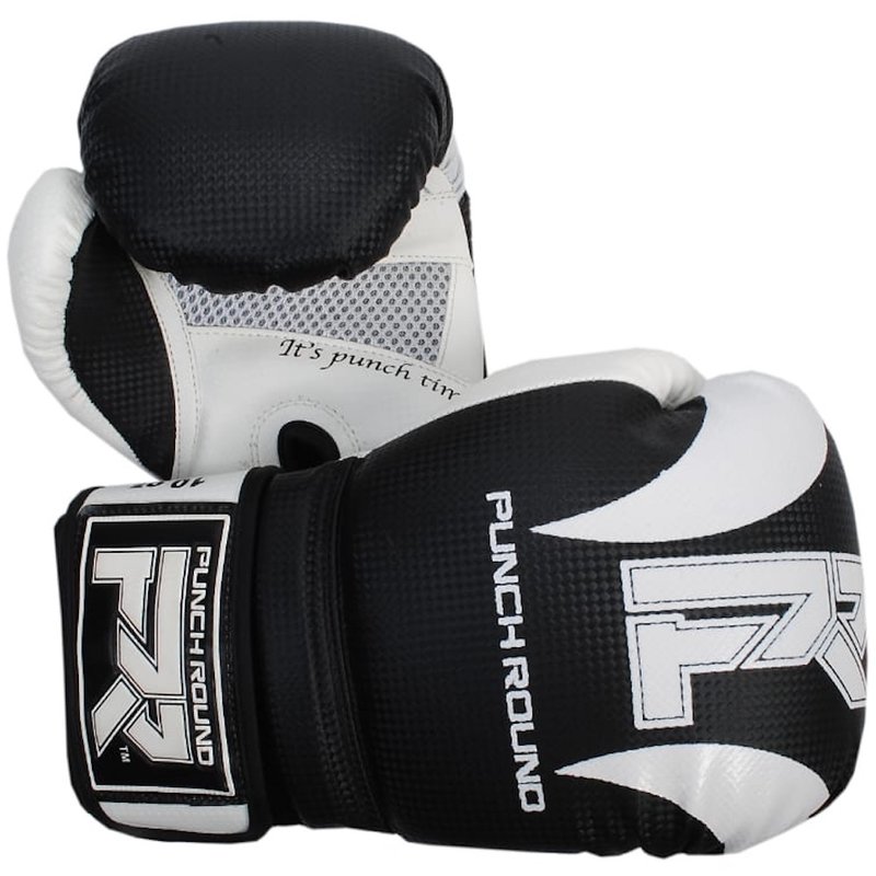 PunchR™  Punch Round Boxhandschuhe SLAM Matt Carbon Schwarz Weiß