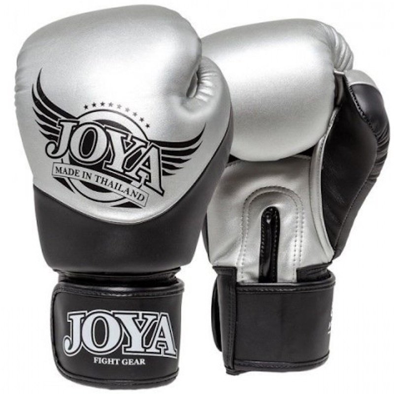 wereld Van Slaapzaal Joya Bokshandschoenen Pro Thai Silver Black van Joya Fightgear - FIGHTWEAR  SHOP NEDERLAND