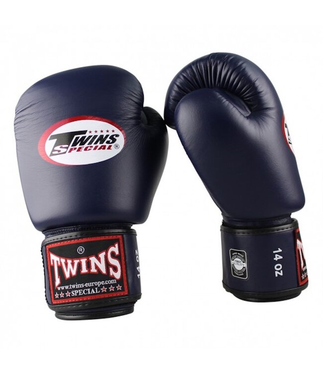 Twins Special BGVL3 Bokshandschoenen Donkerblauw – Handgemaakte Leren Muay Thai & Kickbokshandschoenen