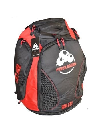 PunchR™  Punch Round™ Boxing Convertible Sporttasche Rucksack Schwarz Rot