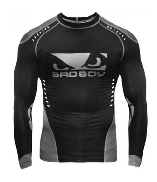 Bad Boy Sphere Compression Top Rash Guard L/S Black Grey