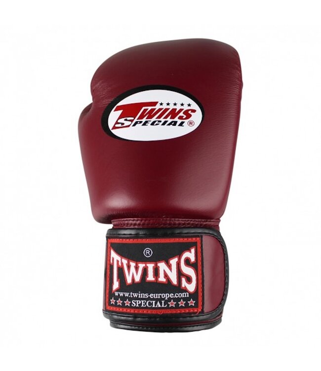 Twins Special BGVL3 Bokshandschoenen Wijnrood – Handgemaakte Leren Muay Thai & Kickbokshandschoenen