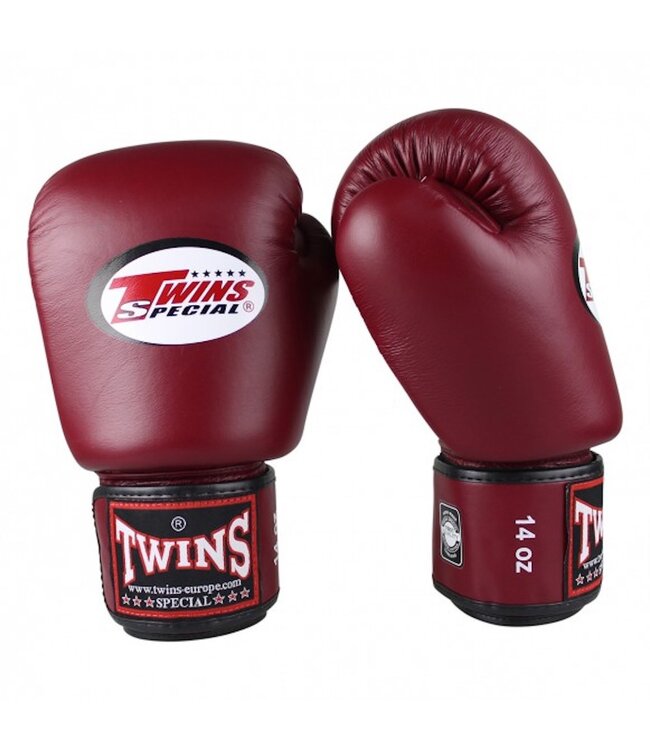 Twins Special BGVL3 Bokshandschoenen Wijnrood – Handgemaakte Leren Muay Thai & Kickbokshandschoenen