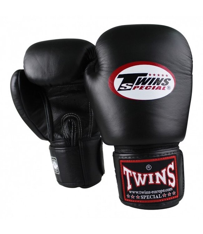 Twins Special BGVL3 Bokshandschoenen Zwart – Handgemaakte Leren Muay Thai & Kickbokshandschoenen