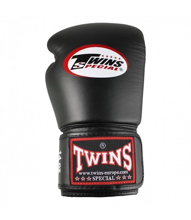 Twins Special BG‑N Leather Sparring Boxing Gloves – Black