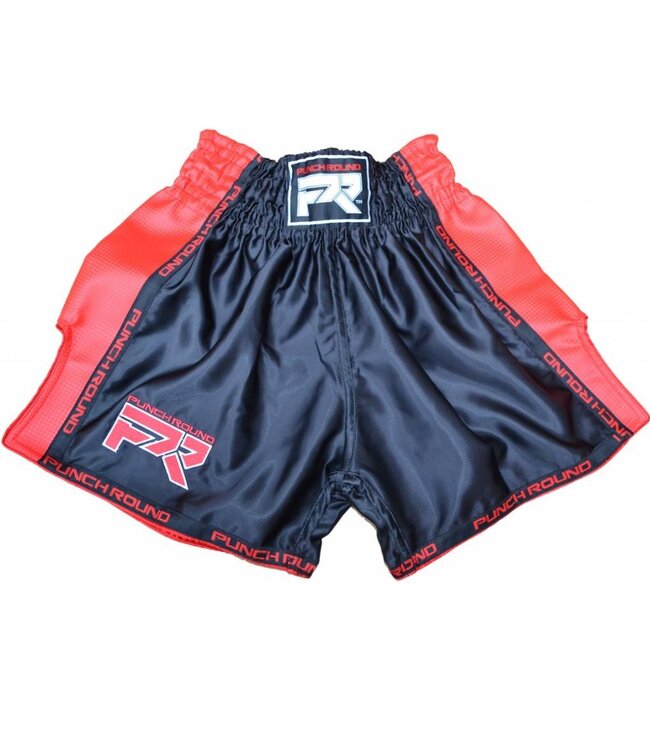 PunchR™  Punch Round Kickboks Broekje Matte Carbon Zwart Rood