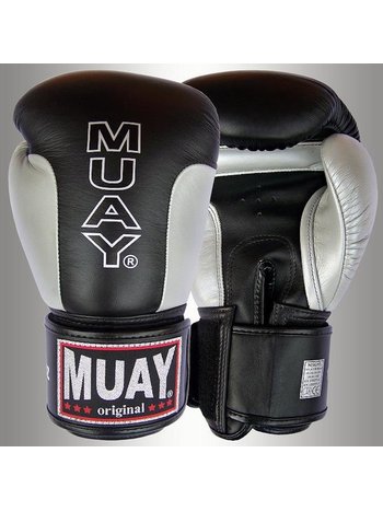 Generic Boxing Gloves Muay Thai Kick Boxing PU Leather 8oz_Black