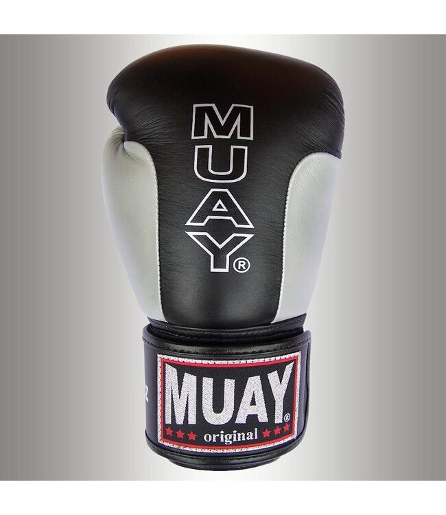 MUAY® MUAY Premium Boxhandschuhe aus Leder Schwarz Silber