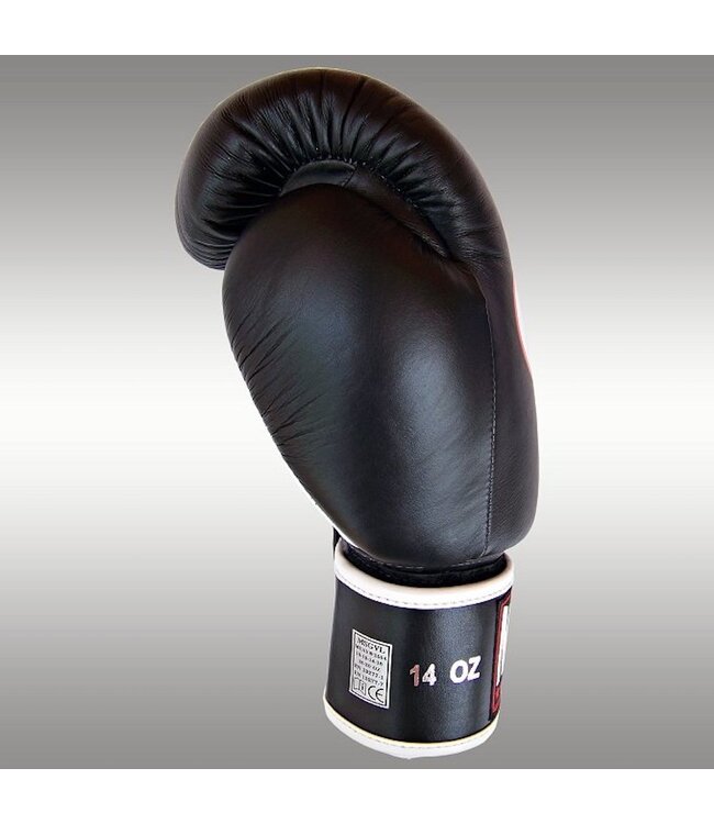 MUAY Premium Leather Boxing Gloves Black Silver - Copy