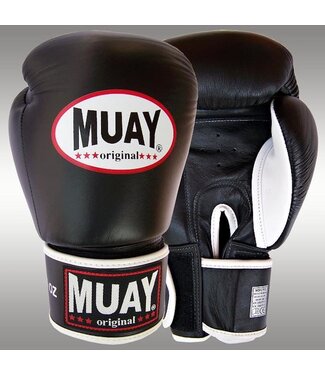 MUAY MUAY Original Lederboxhandschuhe Schwarz Weiß
