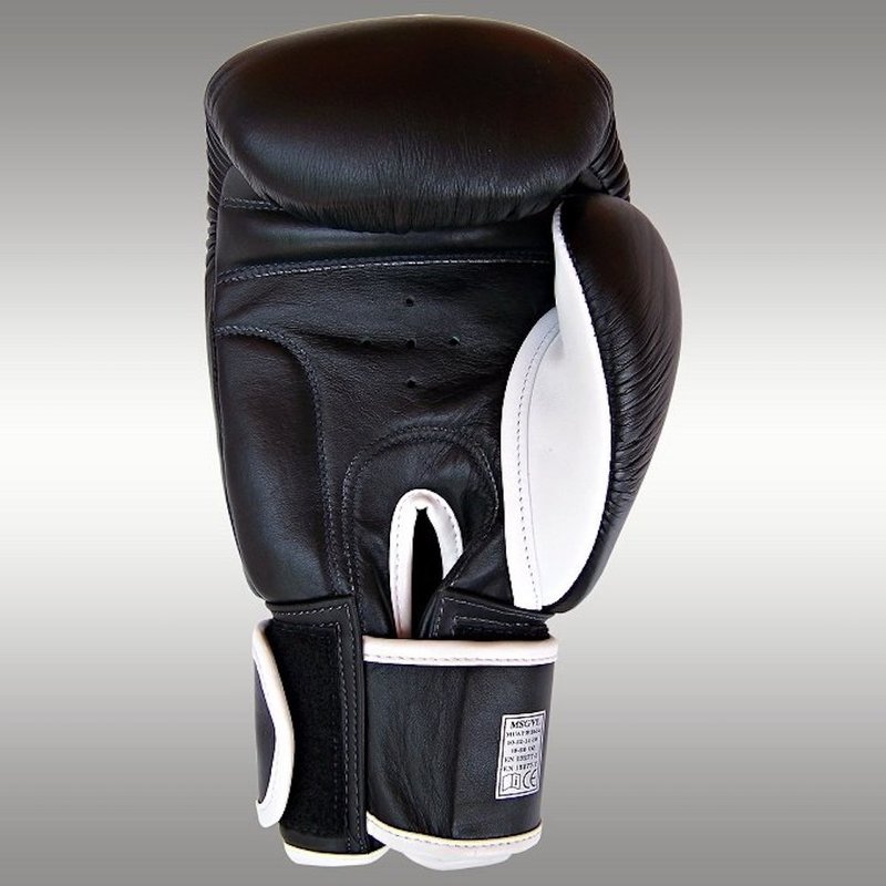 MUAY® MUAY Premium Leather Boxing Gloves Black Silver - Copy