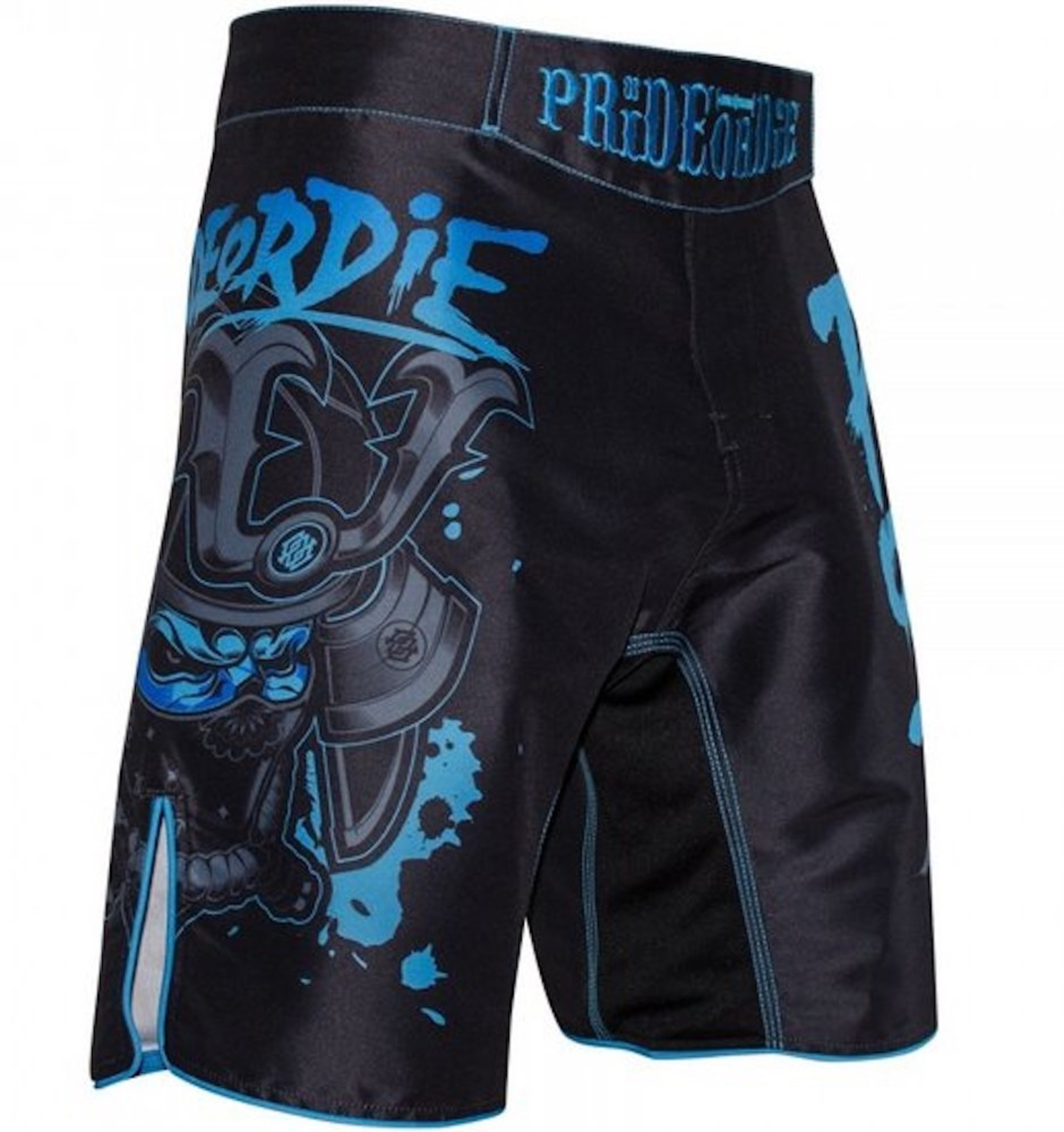 PRiDE or DiE Fight Short Ronin Black Blue - FIGHTWEAR SHOP EUROPE