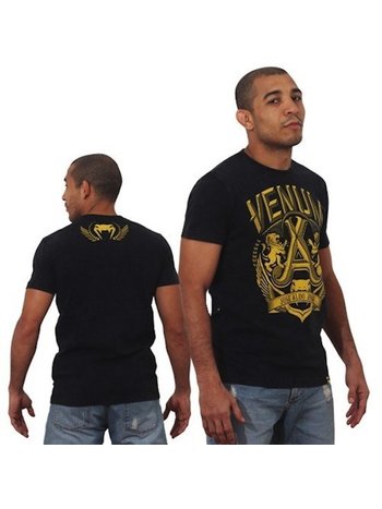 Venum Venum José Aldo Lion T Shirt Black Yellow Venum Clothing