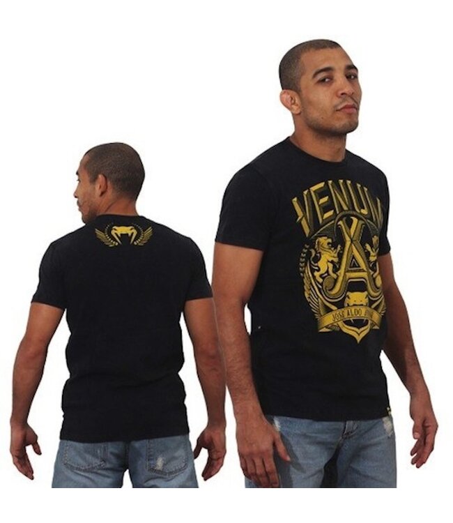 Venum Venum José Aldo Lion T-Shirt Schwarz Gelb Venum Kleidung