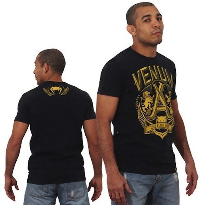 Venum Venum José Aldo Lion T-Shirt Schwarz Gelb Venum Kleidung