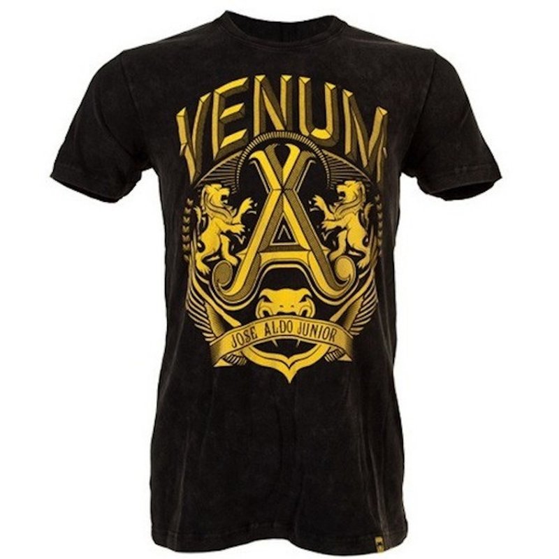 Venum Venum José Aldo Lion T Shirt Black Yellow Venum Clothing