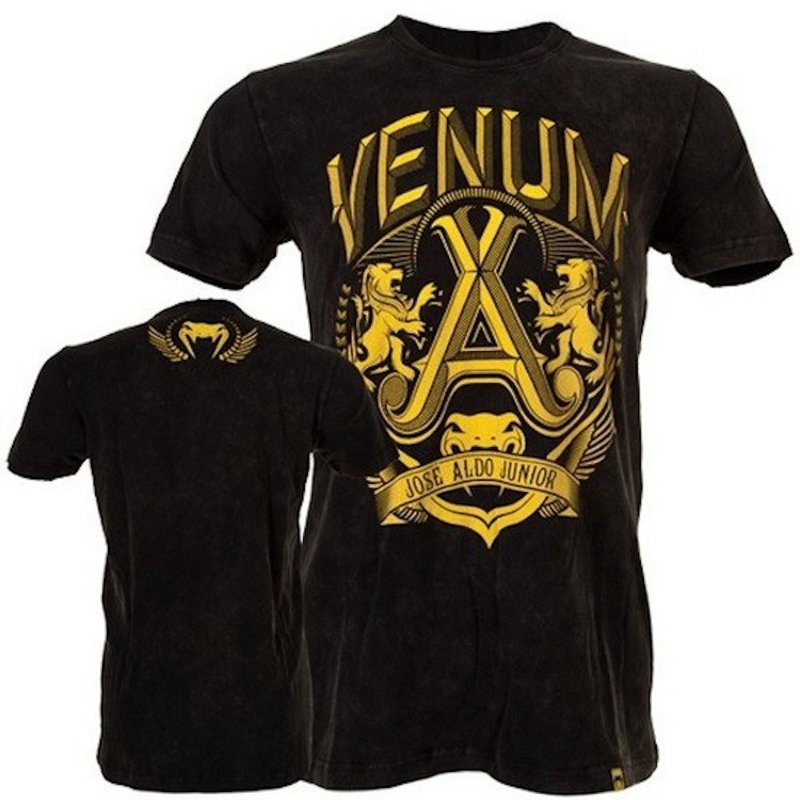 Venum Venum José Aldo Lion T Shirt Black Yellow Venum Clothing