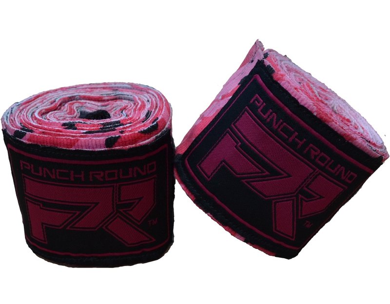 PunchR™  Punch Round TreX Boxbandagen Camo Schwarz Rosa